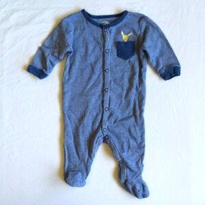 george organic cotton bunny pocket snap footie sleeper pajamas 0-3 months